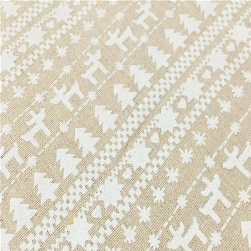 Винтажный бренд Zaka классический белый красный снежинки и Рождественская елка хлопковый материал с печатным рисунком льняная ткань для DIY швейная скатерть