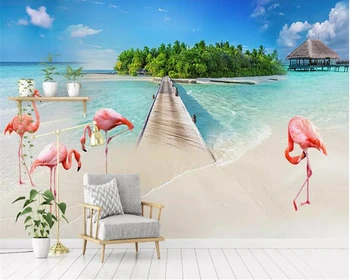 

beibehang wall papers home decor Home Indoor Flamingo Pineapple Fashion Abstract Adhesive Wallpaper Background Wall 3d wallpaper