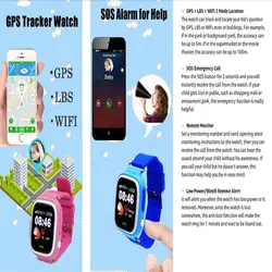2017 Водонепроницаемый gps smart watch дети Android wifi часы Q90 с SOS вызова