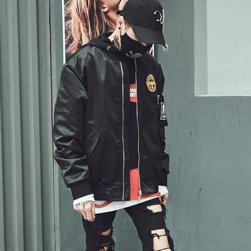 Gold Wing Hip Hop Bomber Jackets Men Streetwear Jacket Punk Rave Rock Big Mens Jackets Mont Manteau Steampunk Mens Clothing 5J23