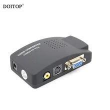DOITOP High Resolutcin AV Video S-Video BNC To VGA Converter Adapter Cable CRT/LCD Monitor Switch Box For TV Camera DVD DVR PC