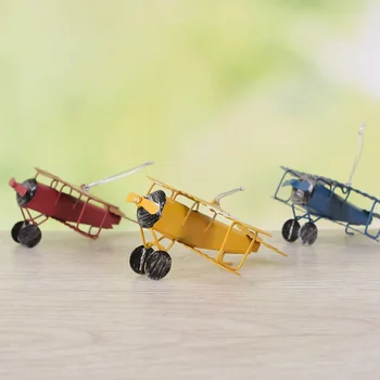 

New Children Toys Retro Handicrafts Creative Metal Aircraft Model Decoration Toy 10*9*5cm