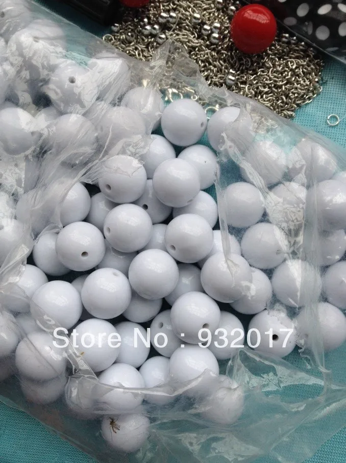 Mix Color 110PCS white Solid color Acrylic beads 20MM Chunky for DIY fashion Children's Jewelry!! | Украшения и аксессуары