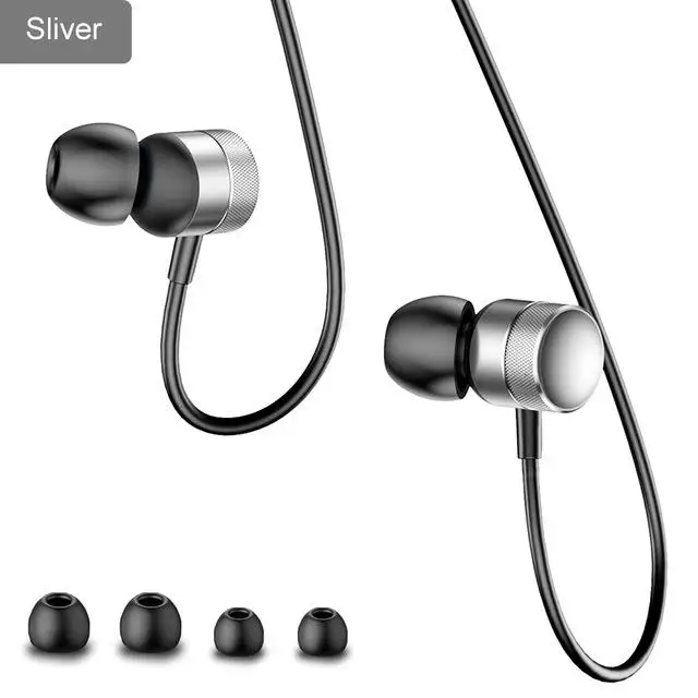 Baseus H04 бас звук проводные наушники-вкладыши спортивные наушники с микрофоном для iPhone Xiaomi samsung гарнитура наушники - Цвет: Silver