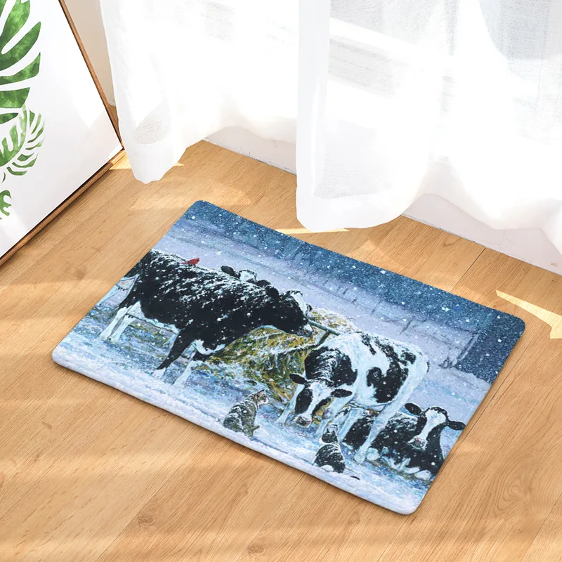 40x60/50x80 см противоскользящие ковры с рисунком коровы и лошадей на пастбищах коврики для ванной комнаты, кухонные коврики