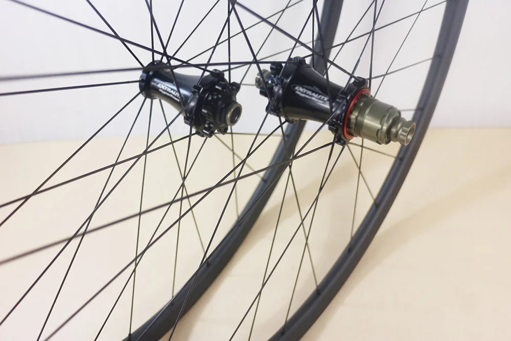 Flash Deal 1030g Top Extralite 29er 650B Lefty XC carbon wheelset 24 28 32 spokes 27mm mountain bike racing clincher tubeless wheels 2