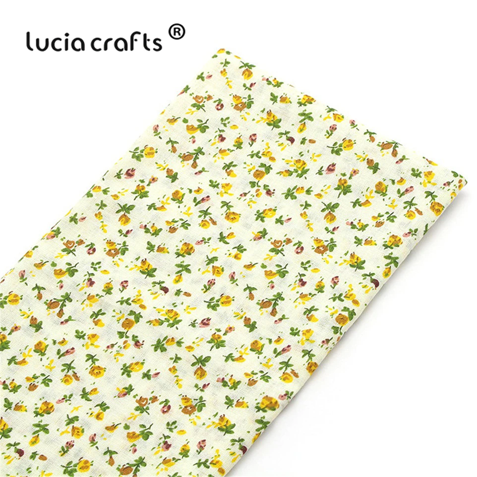 Lucia crafts, 7 шт./лот, 25*25 см, хлопковая ткань с принтом для рукоделия, куклы, ручная работа, шитье, Лоскутная Ткань, текстиль, ткань H0913