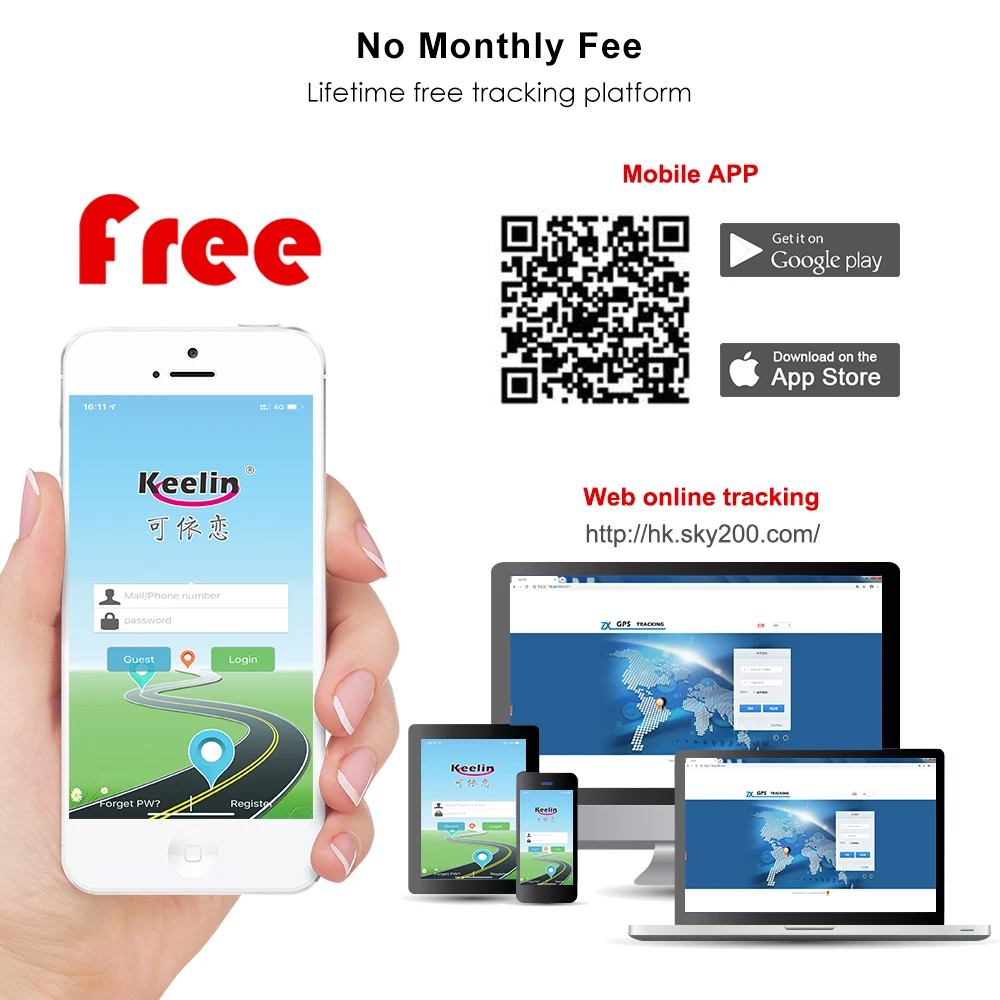 Car GPS Tracker Remote Cut off Oil Power TK119 9-72V GPS IP67 Waterproof Vehicle Tracker Move Alarm Free APP GPS Locator Tracker