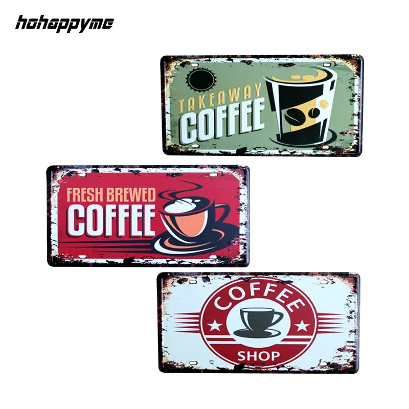 15x30 CM Tin Coffee Signs Vintage Metal Plates Coffee Wall Plaques