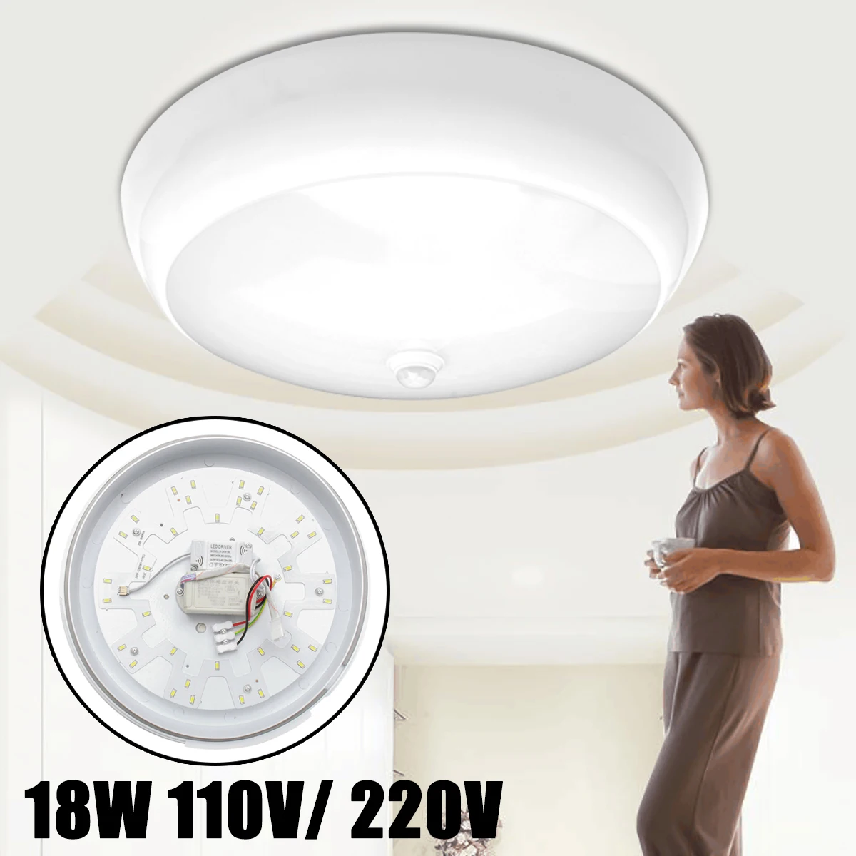 

18W PIR Motion Sensor Ceiling LED Lights Modern Round Ceiling Led Lamp for Living Room Bedroom Kitchen Decor Lighting