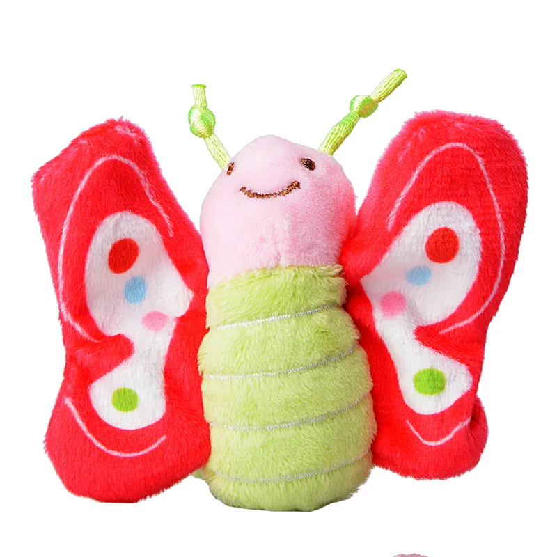 

MrY Cute Animal Shape Wrist Rattle Toys Super Soft Plush Butterfly Wrist Band Kids Enlightenment Puzzle Baby Toy Gift