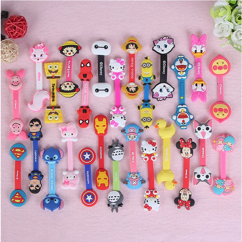 New socket Universal Cartoon Cable Organizer Bobbin Winder Cable Protector Expanding phone Stand Finger car phone Holder