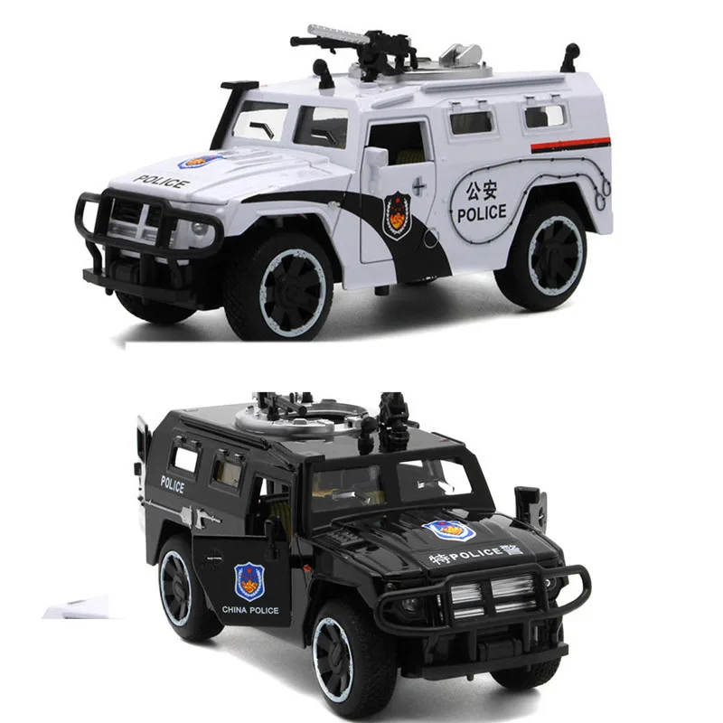 

New 1:32 Police SWAT Anti-hijacking Armored Vehicle Truck Alloy Car Model With Musical Flashing Pull Back For Baby Toy