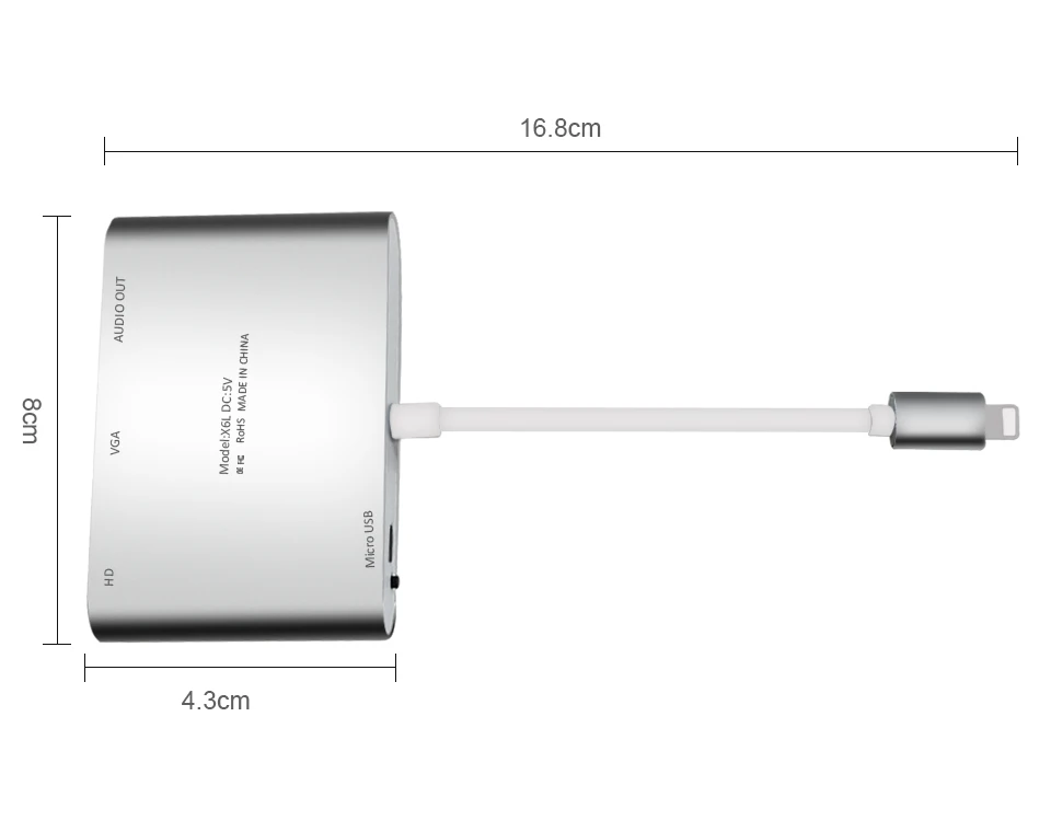 Для освещения к HDMI vga-разъем аудио ТВ Кабельный адаптер-переходник для iPhone X iPhone 8 Plus, 7, 7 Plus, 6, 6 S, для iPad серии YH2