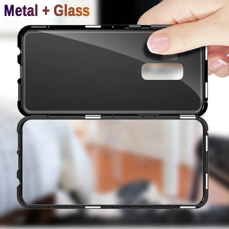 

Luxury Magnetic Case for Samsung Galaxy S8 S9 Plus Note 8 9 Metal Back Cover Magnet Fundas For Samsung A9 A7 2018 J6 J4 Plus J8