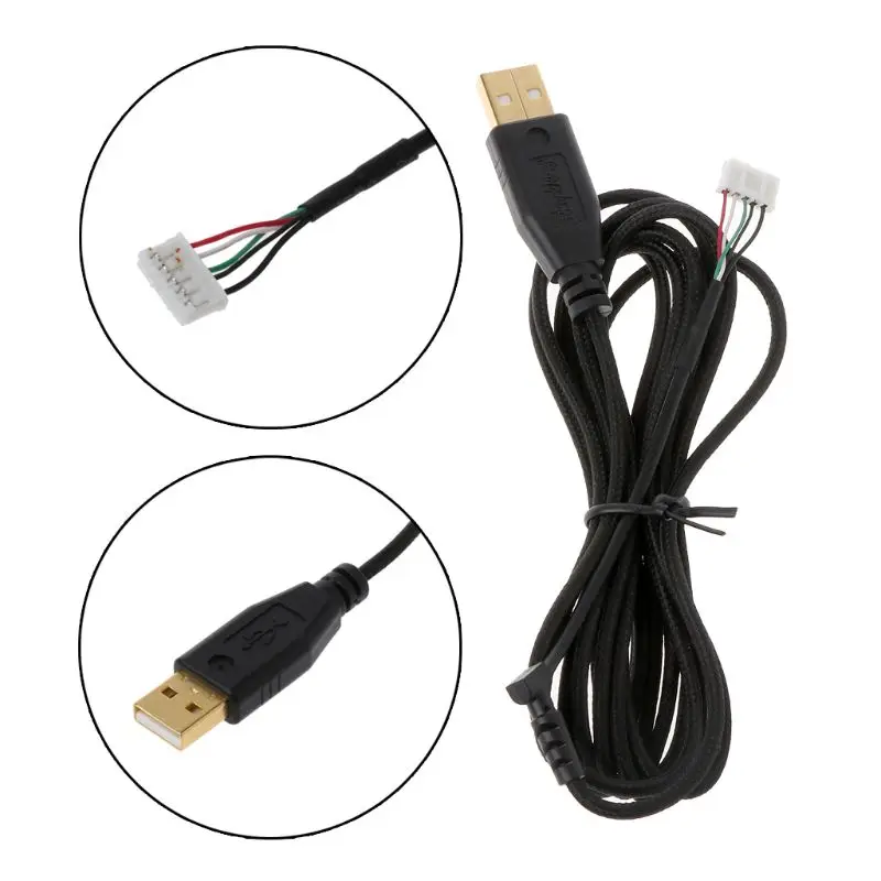 

Gold Plated Durable Nylon Braided Line USB Mouse Cable Replacement Wire For Razer Naga 2014 Mouse Replacement Cable