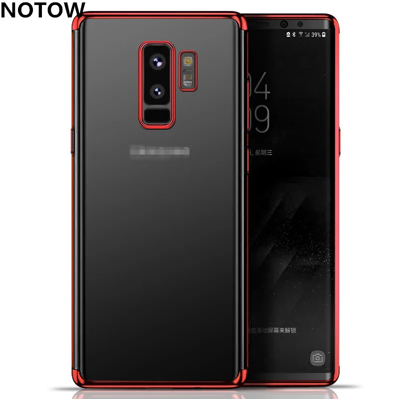 

NOTOW Transparent Silicone Plating three sections Soft TPU Protector Case Flip Cover For Samsung s7/s7edge/s8/s8+/s9/note9