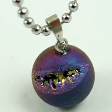 Натуральный Камень Круглый Onyxs Титан кристалл зуб бусины Подвески чакры Ожерелье Изготовление ювелирных изделий 1 шт