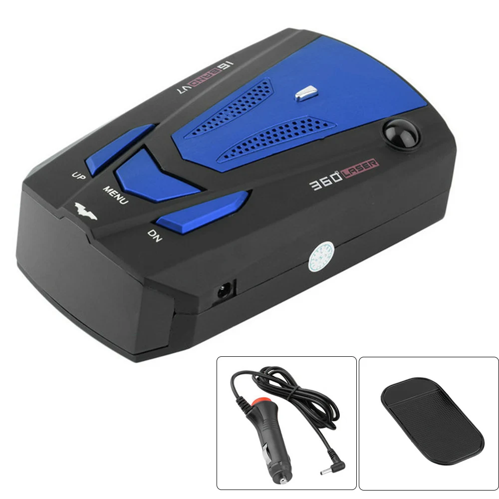 

12V 360 Degree Car Voice Alert Radar Detector V7 Anti-police Radar Speed Detector with 16 Band LED Display English/Russian