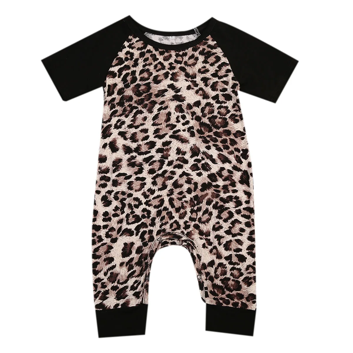 Pudcoco Summer Baby Boys Girls Clothes Short Sleeve Leopard Romper Jumpsuit Outfits Cute Cotton