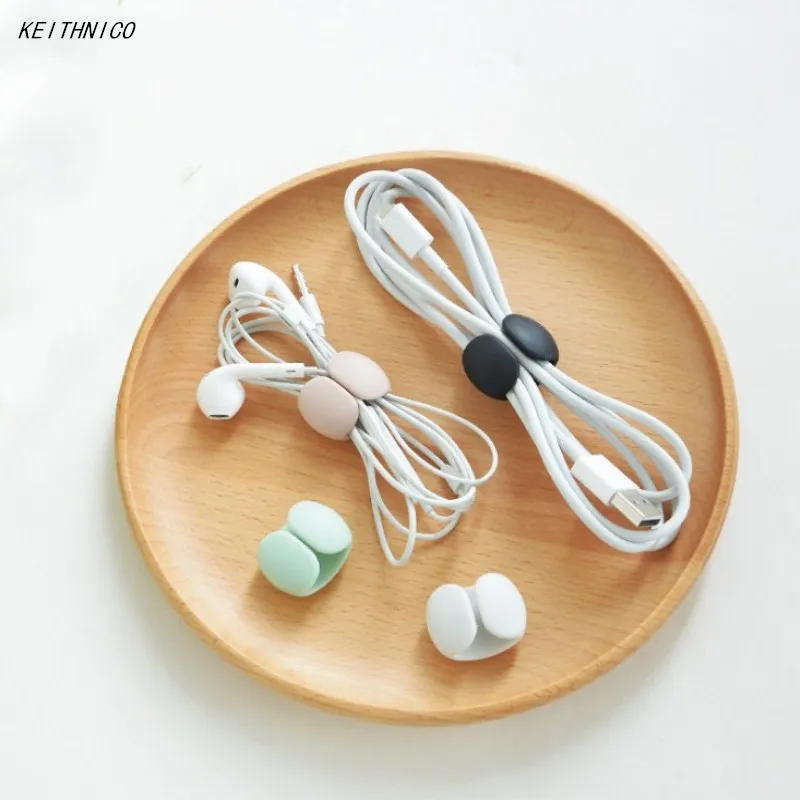 

KEITHNICO Cable Tidy Clips USB Charger Cord Management Earphone Line Organizer Mouse Cable Holder Winder Good for Gift