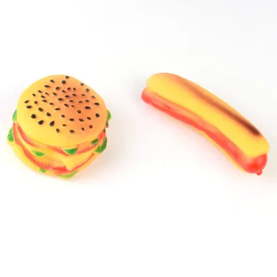 

Fake Hamburger Simulation Decor Hamburger Cake Squeeze Hot Dog Charm Bread Strap Gift Pretend Play Kitchen Toys