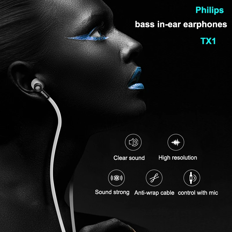 Оригинальные Наушники Philips Tx1 HiRes с высоким разрешением Hi-Fi, гарнитура с шумоподавлением для Xiaomi Galaxy S9 S9 Plus