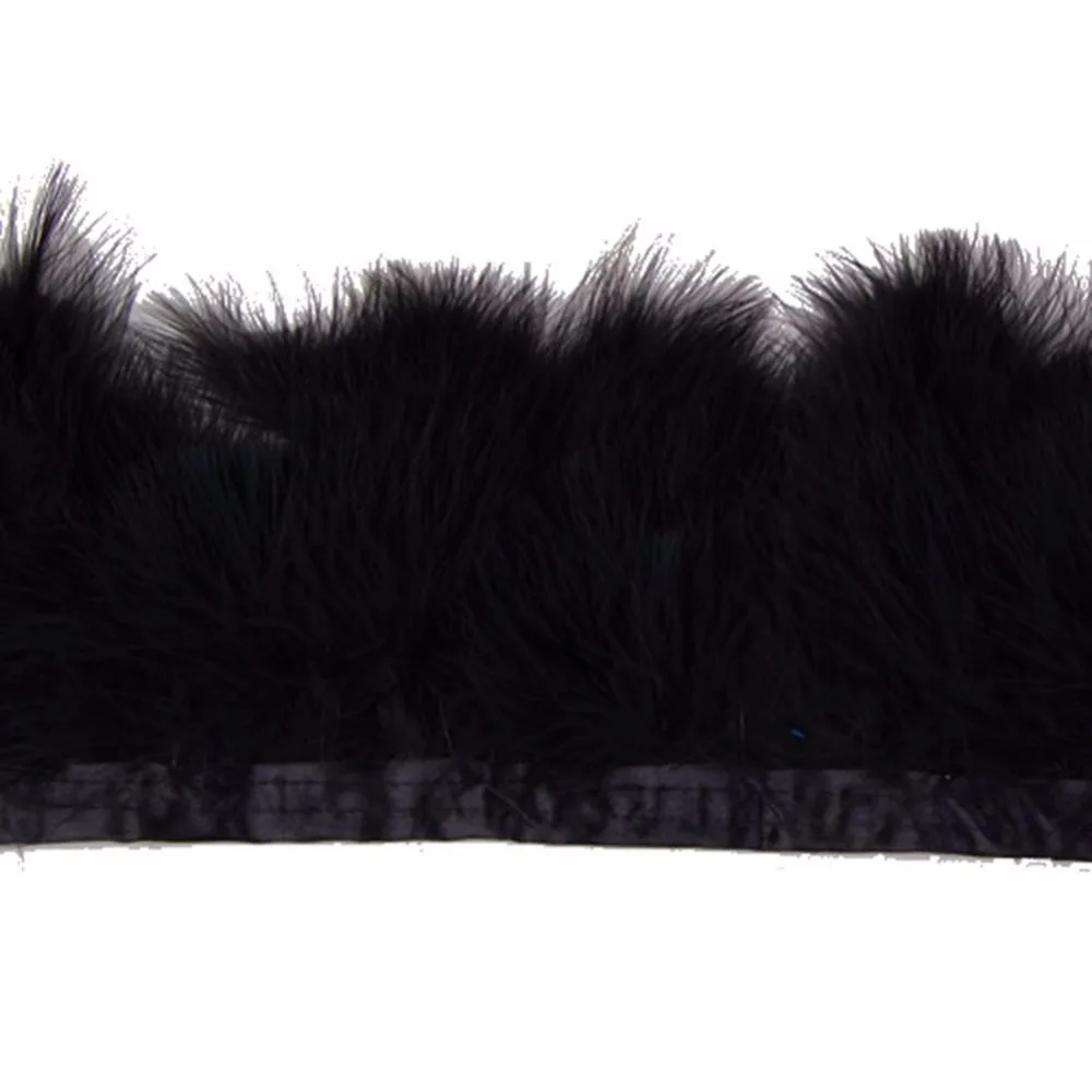 4 yard Black color marabou feather boa trim fluffy per yard height 4