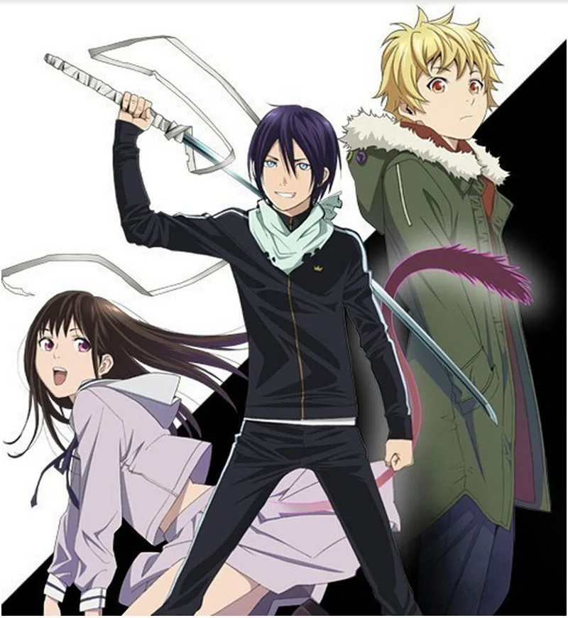 Аниме Noragami Йато Косплэй костюм куртка черный костюм Повседневное спортивные костюм Мода Одежда унисекс комплект