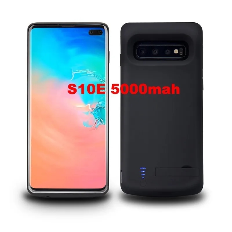 Чехол-аккумулятор для samsung Galaxy S10e S10 Plus S10plus, 6000 мА/ч, внешнее портативное зарядное устройство с откидной подставкой, запасная крышка - Цвет: Black S10E