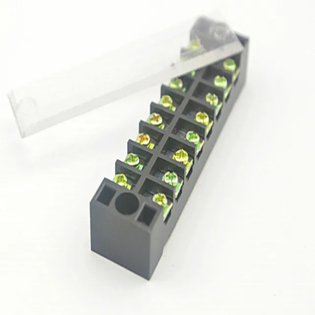 Terminal block 600V 15A 8 Pin Dual Rows Covered Barrier Screw fixed
