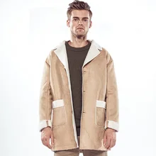 Зимний Тренч Мужская модная однотонная куртка в псевдостаринном стиле Осенняя верхняя одежда с карманами защита от ветра теплая мужские пальто