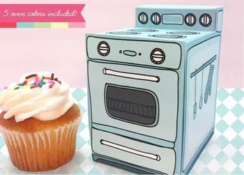 

Retro Oven Single Cupcake box Cookie box Candy Treat Box 24pcs