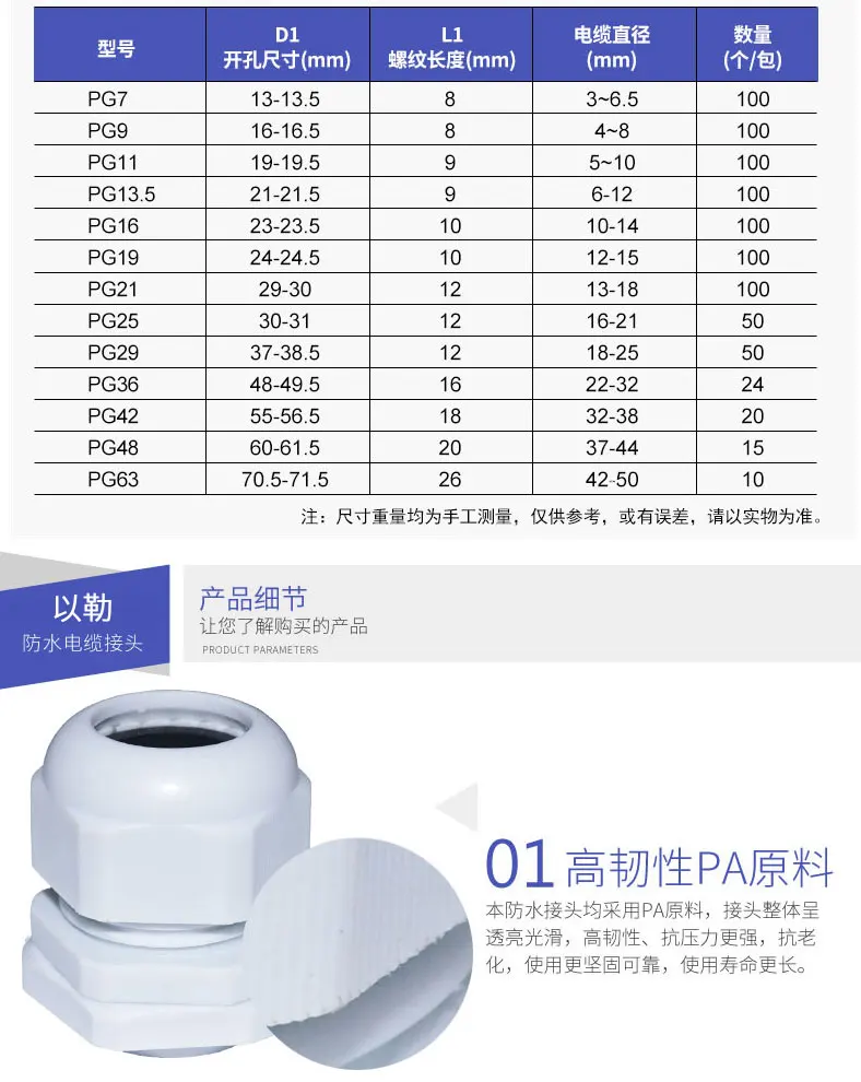PG25 водонепроницаемый Соединительный ввод, кабельный ввод