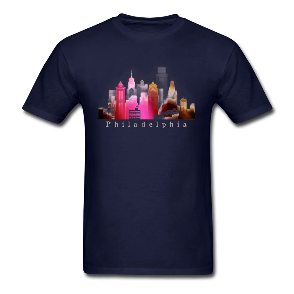 Philadelphia tee O-Neck T Shirts Summer/Autumn Tees Short Sleeve Fashion Pure Cotton Casual Tee-Shirts Europe Men Philadelphia tee navy