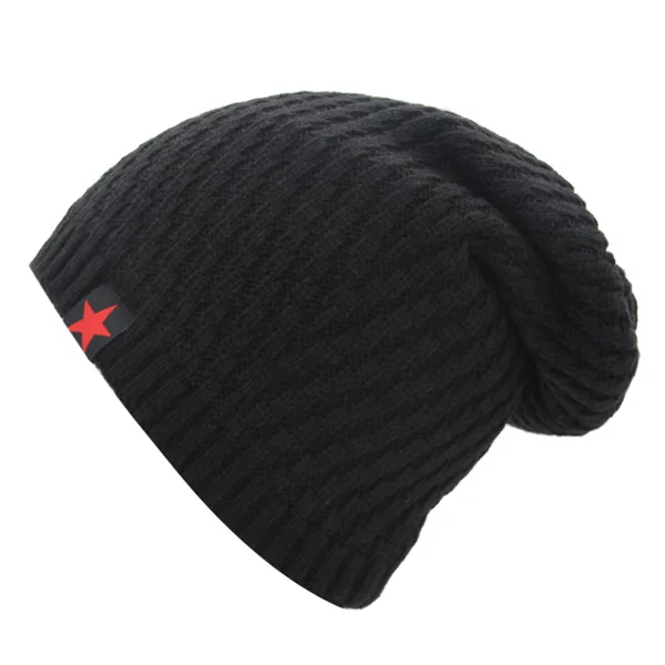 Xlamulu Skullies Beanies, вязаная шапка, зимние шапки для мужчин и женщин, шапка, теплая, мешковатая, мужская шапка, шапки, утолщенная маска Skullies - Цвет: black