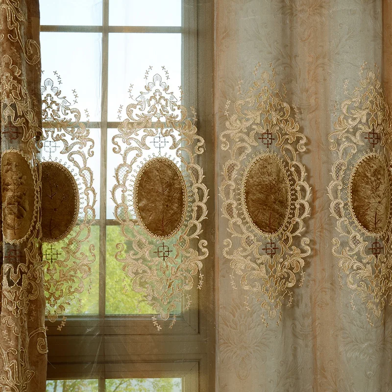 High-grade Luxury European-style Embroidered Schneier High Shade Curtains for Living Dining Room Bedroom. | Дом и сад