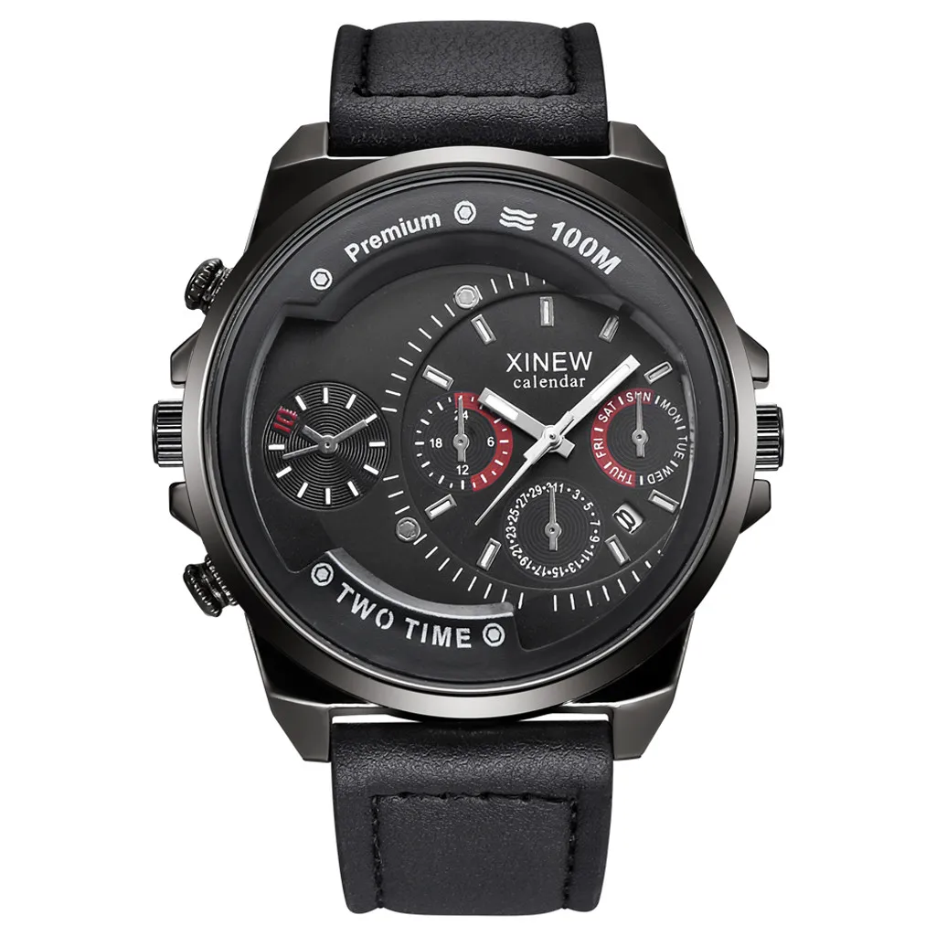

Relogio Masculino 2019 Fashion Luxury Brand Date Leather Belt Reloj Hombre Analog Quartz Black Vintage Military Watch Men