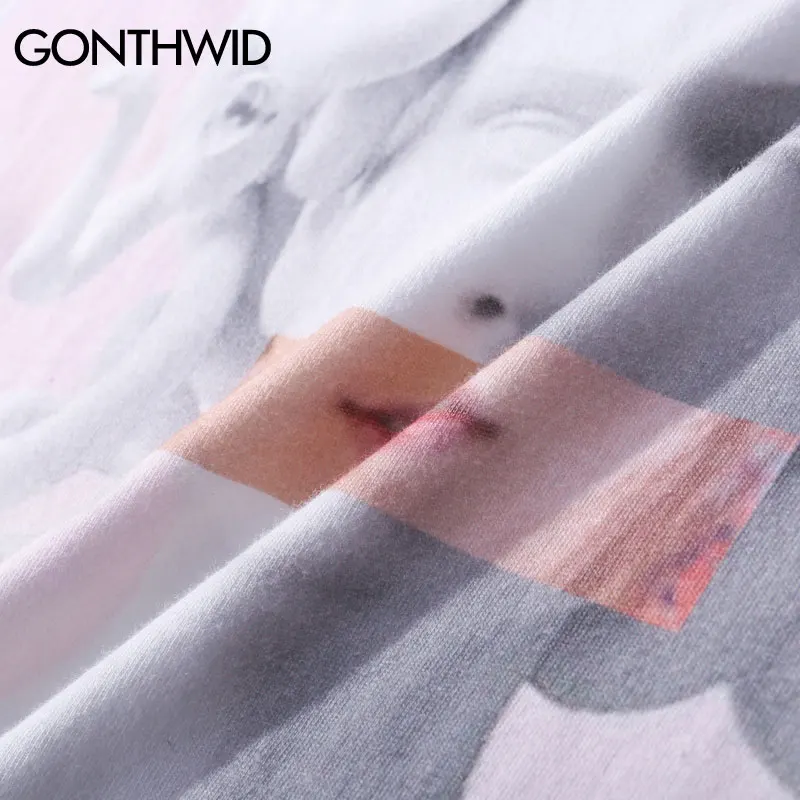 Мужские Забавные футболки GONTHWID уличная футболка с коротким рукавом в стиле хип