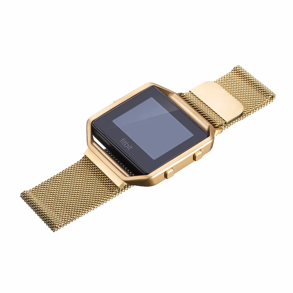 

Stainless Steel Luxury Milanese Magnetic Loop Watch Band Wrist Strap with metal frame for Fitbit Blaze bracelet
