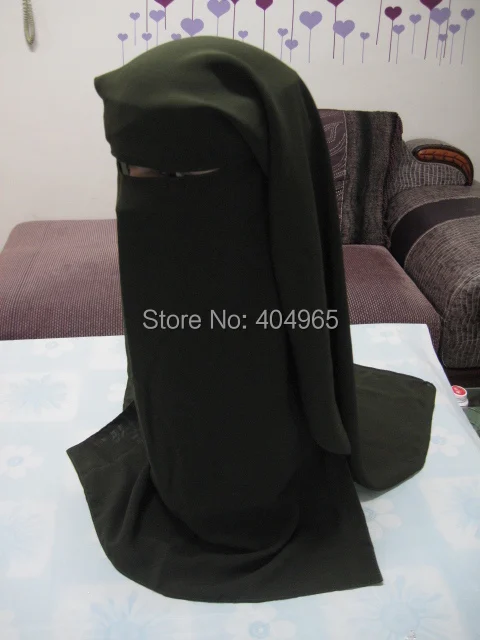 H999a трехслойный шифоновый никаб, мусульманский хиджаб шарф, маска для лица