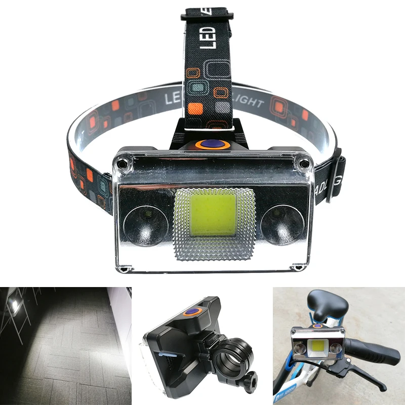 Powerful 2000LM 30W LED COB Headlamp USB Headlight Tactical 4 Mode Bike