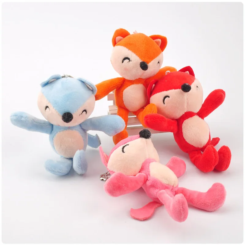 Best 15CM Small Fox Plush Pendant Cartoon Filled Cute Fox Backpack Pendant Decorative Plush Toy Girl Birthday Christmas Doll Gift