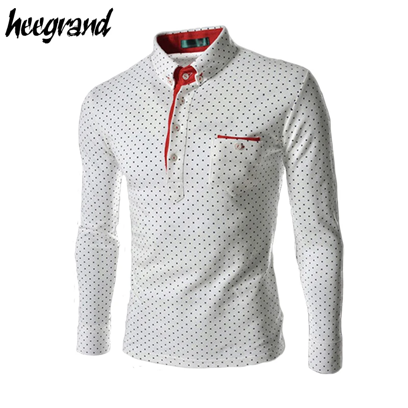 2016 New Model Man's Europe Fashion Polka Dot Long Sleeve Slim Shirt ...