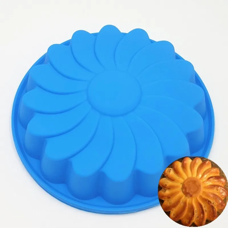 23 23 4 2CM 138G Flower Shape 3D Silicone DIY Cake Mold Baking Tools For Bakeware
