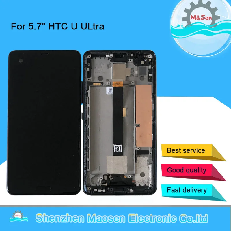 M& Sen Для 5," htc U ULtra ЖК-дисплей+ сенсорная панель дигитайзер Рамка для экрана для htc U Ultra сборка ЖК-дисплей