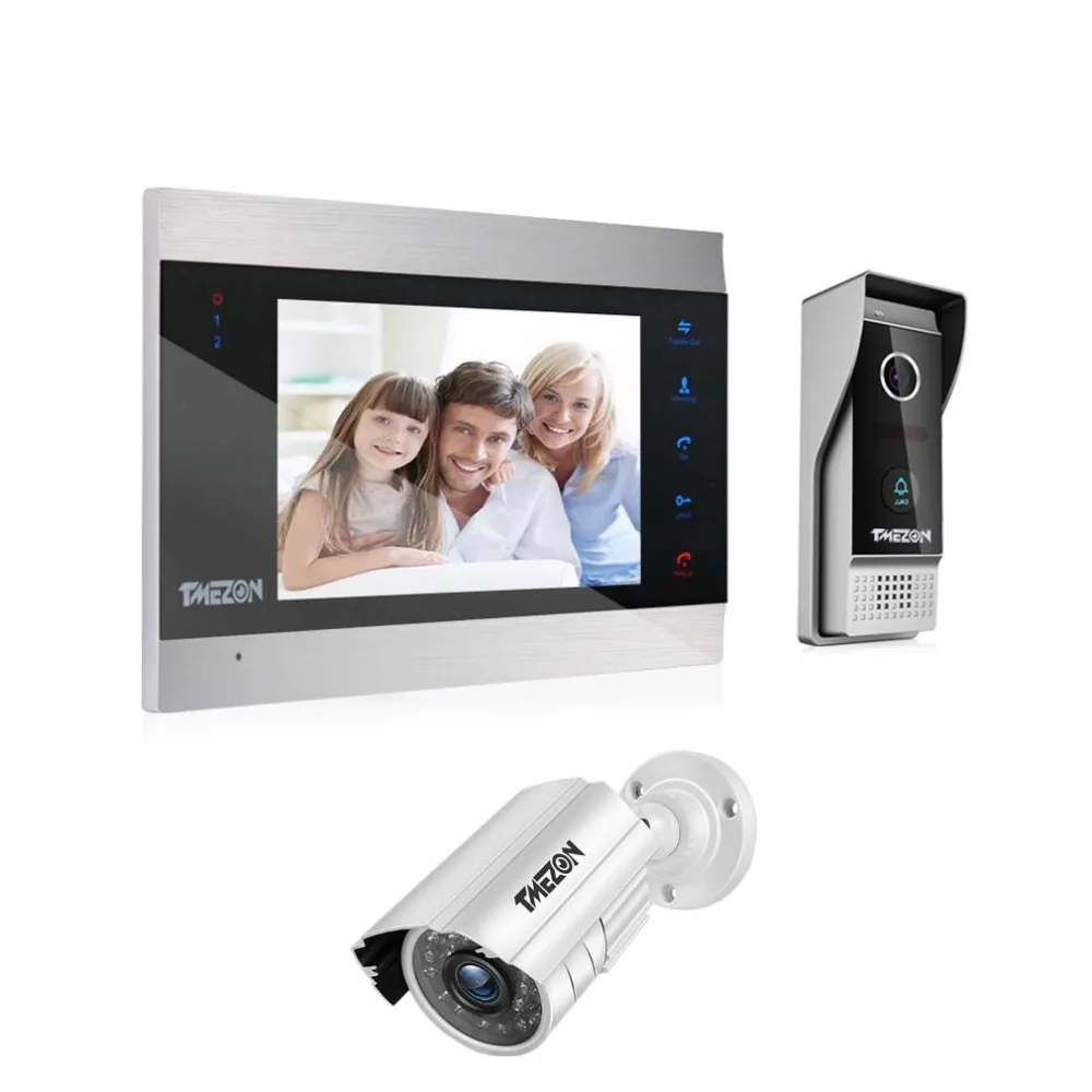 TMEZON 7 Inch Video Door Phone Intercom Doorbell Home Security System Door Speaker Call Panel+7 inch Monitor +1200TVL Camera TMEZON 7 Inch Video Door Phone Intercom Doorbell Home Security System Door Speaker Call Panel+7 inch Monitor +1200TVL Camera