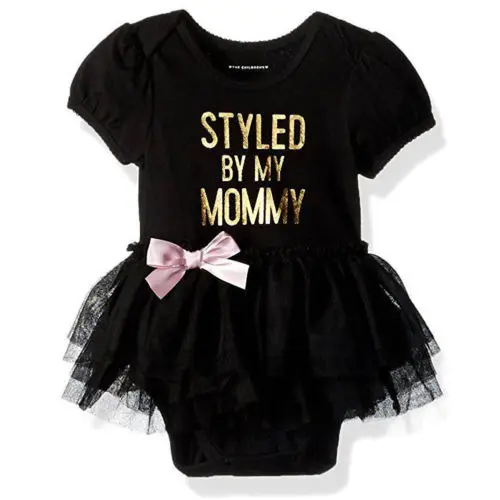 Newborn Infant Baby Girls Summer Rompers Letter Mesh Tutu Dress Rompers Princess Girl Clothes