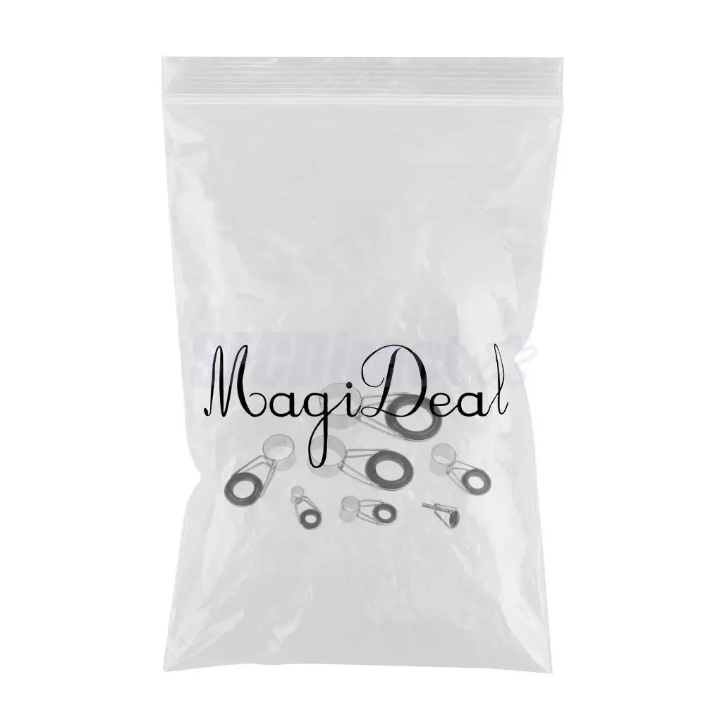 7Pcs/set Ceramic Ring Eyes Fishing Rod Tip Guides Ring Stainless Steel Frame Telescopic Surf Casting Fishing Rod Tips Rings