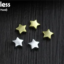 Uglyless Настоящее S925 стерлингового серебра звезды фурнитура для бусин ювелирные изделия DIY Мини милый выводов Ручной работы Бусины Модные Bijoux(украшения своими руками